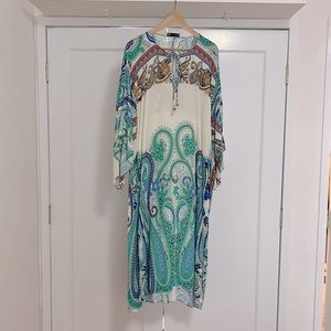 Zara, USA Medium-Large, multi-colored paisley print summer caftan